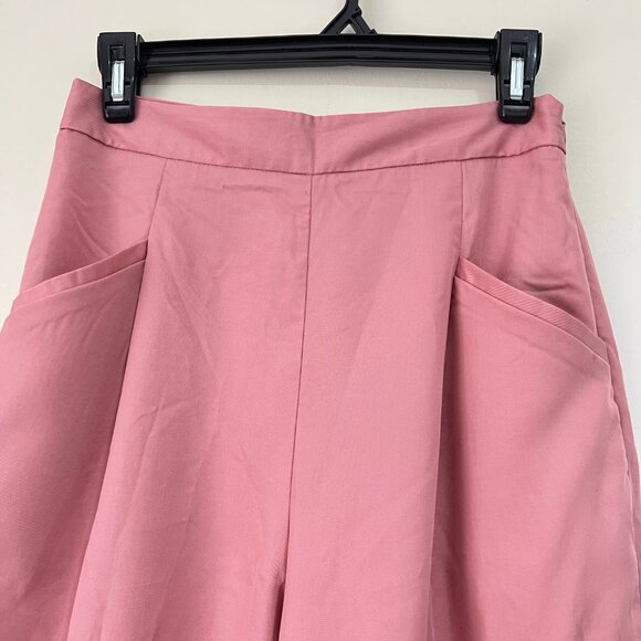 NEW Zara Dusty Rose Pink High Waist Wide Leg Culottes Pants, Size S - Picture 11 of 16